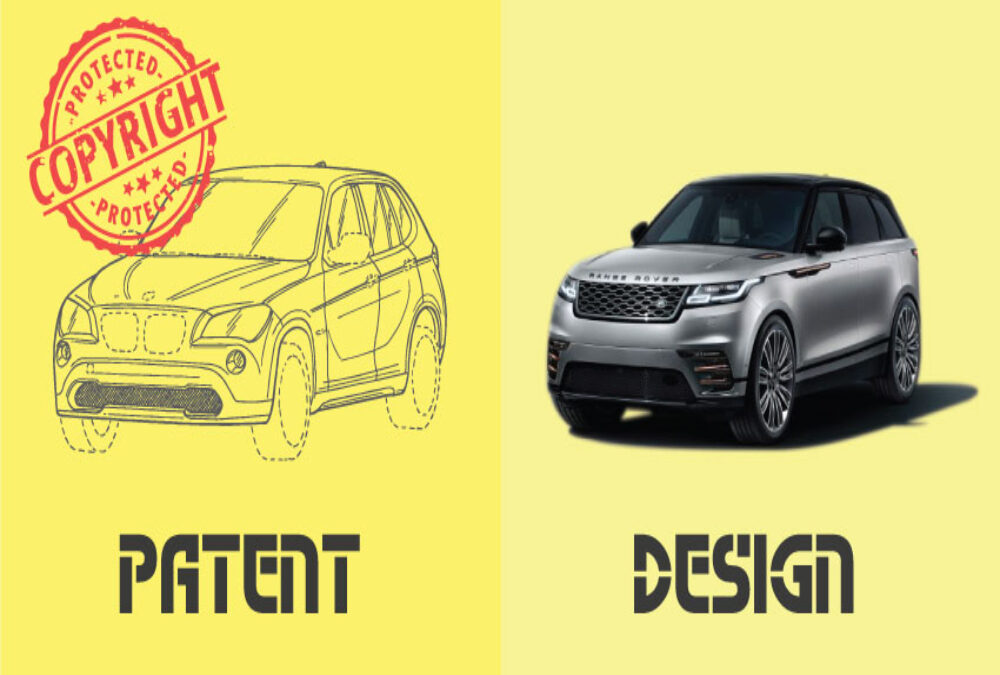  Describe how design registration differs from patents