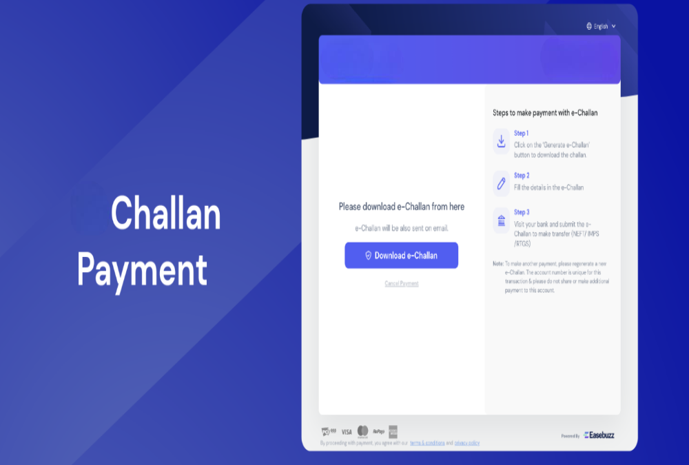 How to generate a payment challan?